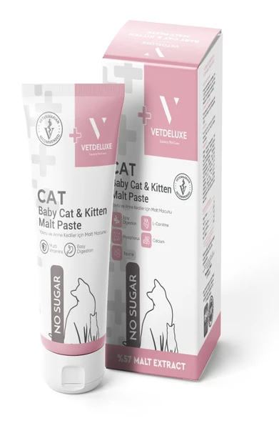 VETDELUXE Babycat Kitten Malte Paste Tüy Yumağı Önleyici Yavru Hamile Ve Emziren Kedi Malt Macunu 100 gr