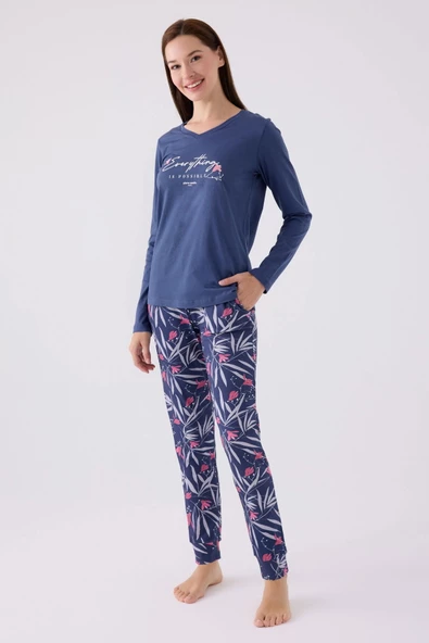 Pierre Cardin 8902 Kadın Uzun Kol Pijama Takım