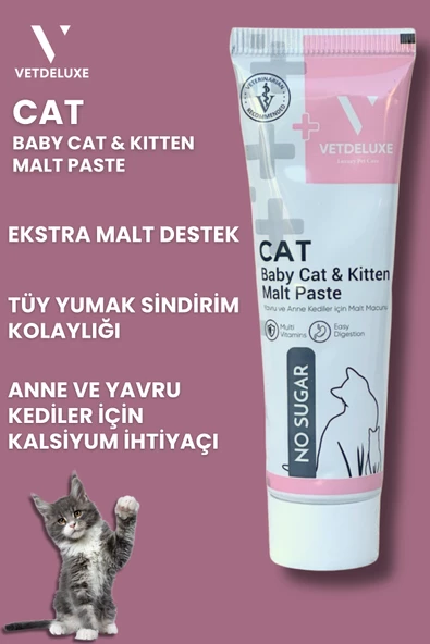VETDELUXE Babycat Kitten Malte Paste Tüy Yumağı Önleyici Yavru Hamile Ve Emziren Kedi Malt Macunu 100 gr - 3