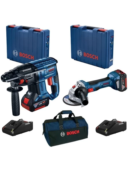 Bosch GBH 180-LI Akülü Kırıcı Delici + Bosch GWS 180-LI Avuç Taşlama Seti