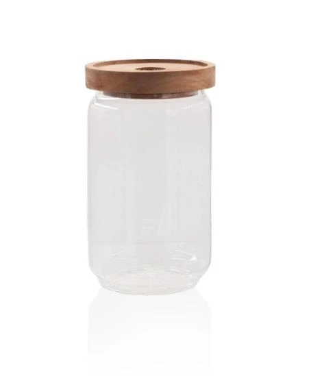 The Mia Ahşap Kapaklı 16 lı 4 Boy Cam Saklama Kabı 1000-700-500-300 ml - 7