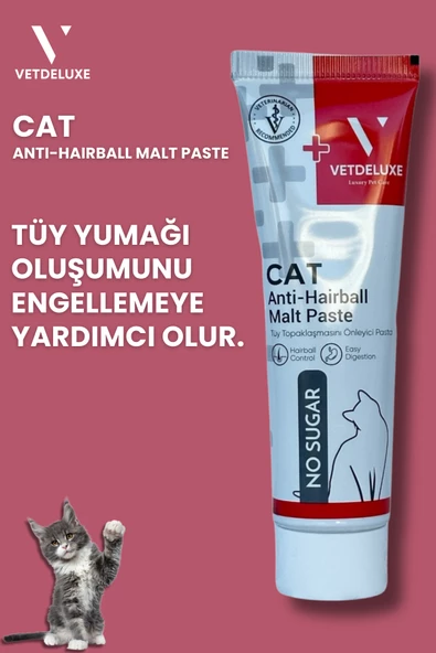 VETDELUXE Anti Hairball Adult Cat Malte Paste Tüy Yumağı Önleyici Yetişkin Kedi Malt Macunu 100 Gr - 3