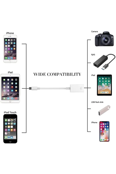 Subzero AD44 TAK ÇALIŞTIR Apple iPhone Otg Kablo Adaptör Iphone/ipad Lightning To USB Çevirici Lightning Otg - 2