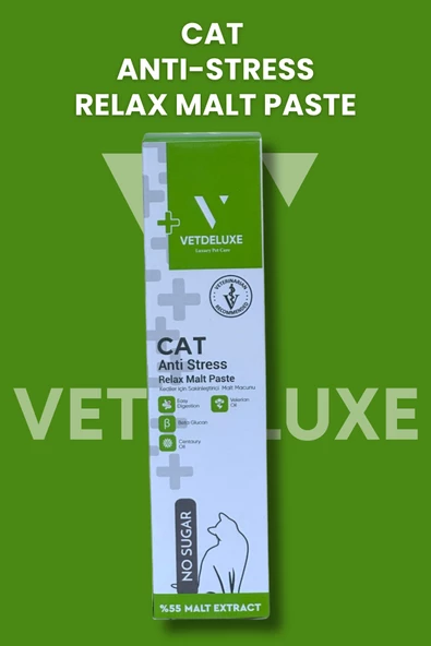 Vetdeluxe Anti Stress Relax Malte Paste Sakinleştirici Tüy Yumağı Önleyici Yetişkin Kedi Malt Macunu 100 Gr