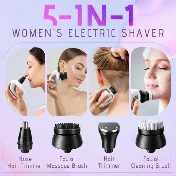 Wyklaus - Kadınlar için Elektrikli Kafa Tıraş Makinesi - Pembe - 4