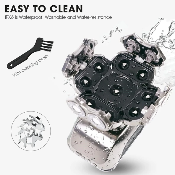 Telfun 9D Kel Erkekler İçin Baş Tıraş Makinesi, Sıkışma Önleyici - 4