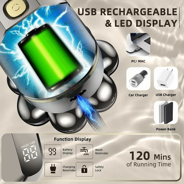 E-Hunter Geliştirilmiş 7D Elektrikli Tıraş Makinesi - Erkekler İçin - 4