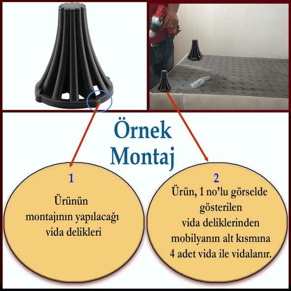 İstanbul Konsol Mobilya Kanepe Koltuk Tv Ünitesi Baza Ayağı Orta Sehpası Ayak Ayakları 12 cm Siyah - 3