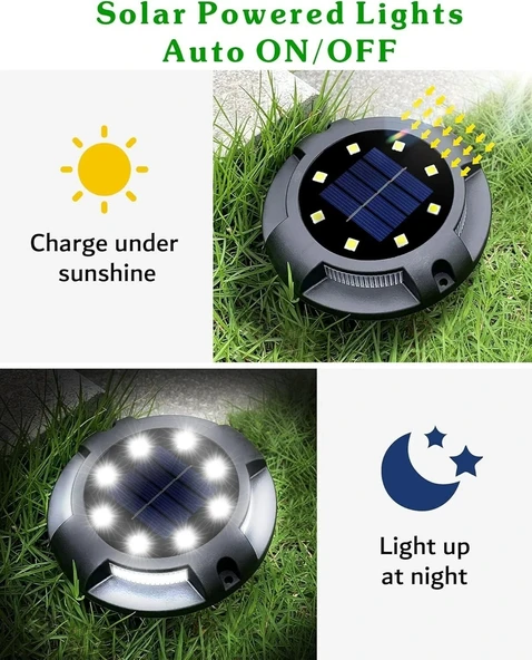 Biling Güneş Enerjili Dış Mekan Yürüyüş Yolu Işıkları - 12 Adet - 3