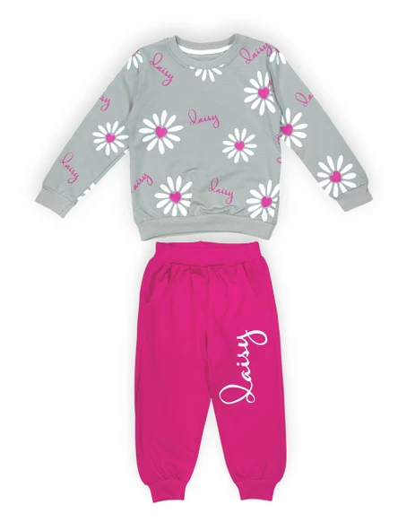 Papatya Motif Kız Çocuk Eşofman MNK0623 - Resim 15