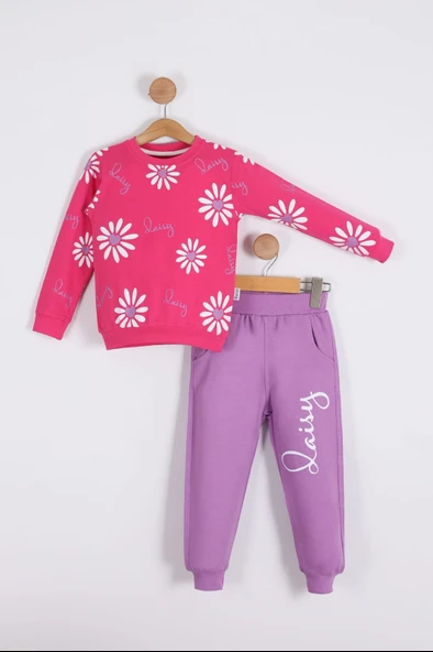 Papatya Motif Kız Çocuk Eşofman MNK0623 ürün görseli 1