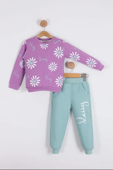 Papatya Motif Kız Çocuk Eşofman MNK0623 - Resim 3