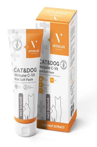 VETDELUXE Immune C-Vit Malt Paste C Vitaminli Kedi ve Köpek Bagisiklik Güçlendirici Malt Macunu 100 Gr ürün görseli