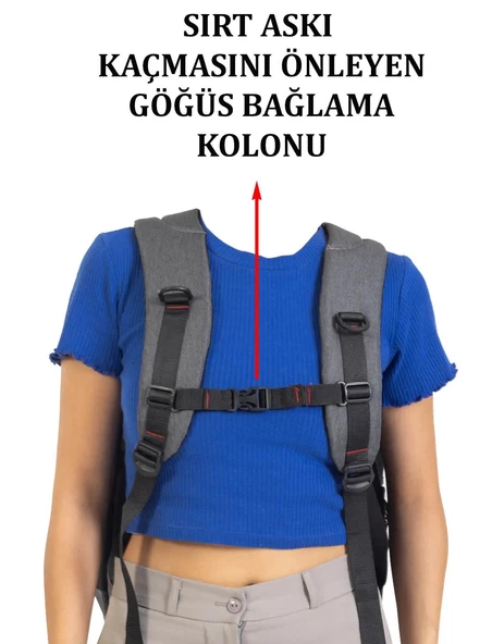 Laptop Sırt Çantası 15.6 İnç Tablet USB Bölmeli 8683255013289 - 5