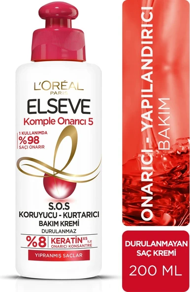 L'Oréal Paris Elseve Komple Onarıcı 5 S.O.S Koruyucu - Kurtarıcı Bakım Kremi 200 ml - 1