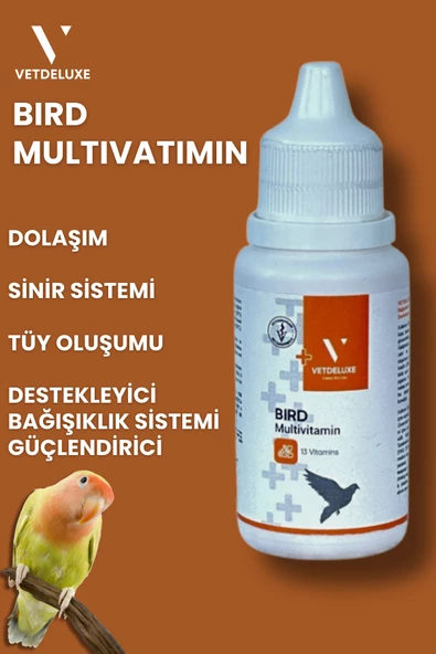 VETDELUXE Kuş Multivitamin Tüm Kafes Kuşları ve Güvercinler için 13 Farklı Vitamin İçeren Damla 30 Ml - 3