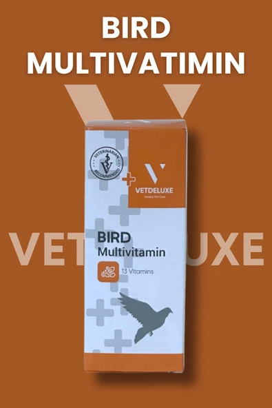 Vetdeluxe Kuş Multivitamin Tüm Kafes Kuşları ve Güvercinler için 13 Farklı Vitamin İçeren Damla 30 Ml