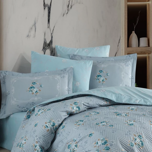 Hobby Martha Mint - Tek Kişilik Poplin Kapitone Nevresim Takımı - 2
