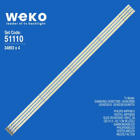 WKSET-6110 34893X4 SLED 2010SVS40 120HZ_56 OD V1.0  4 ADET LED BAR (56LED)