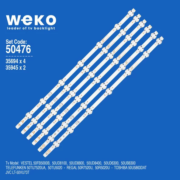 WKSET-5476 35945X2 35694X4 SVV500A54_A67_REV00 6 ADET LED BAR (7LENS)