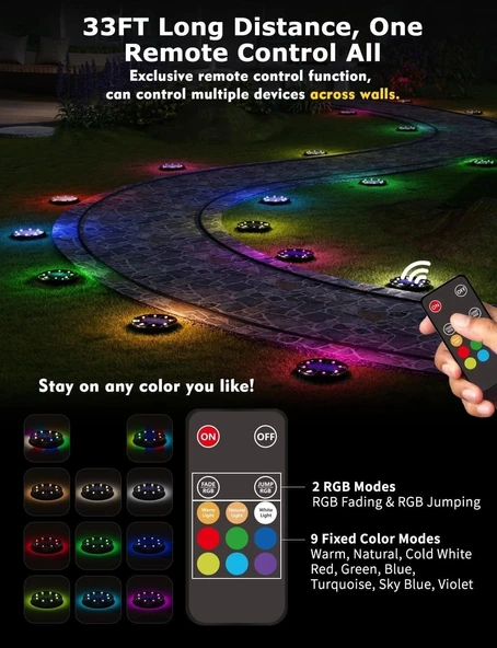 Viodaim Güneş Enerjili 10m Uzun Mesafe Uzaktan Kumandalı - 6 Adet - 2