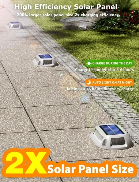 Viodaim Güneş Enerjili Garaj Yolu Işıkları 9 Renk Su Geçirmez - 4 Adet - 2