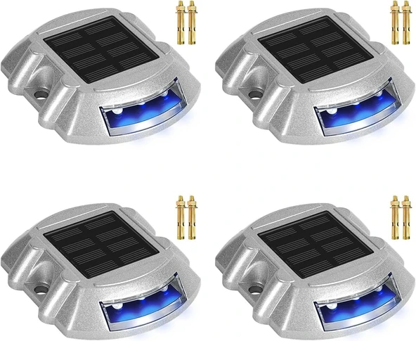 Cremant Güneş Enerjili Yol Yolu Işıkları LED Mavi Işık - 4 Adet