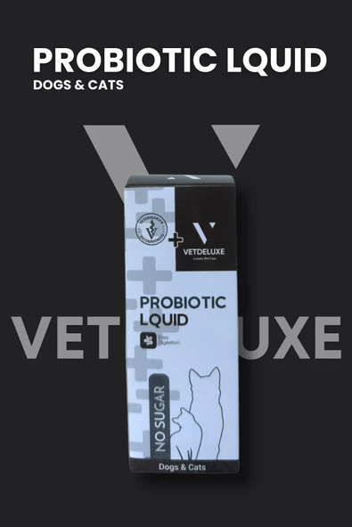 Vetdeluxe Probiotic Kedi ve Köpekler İçin Sindirim Sistemi Düzenleyici Bağışıklık Güçlendirici Likit 100 Ml