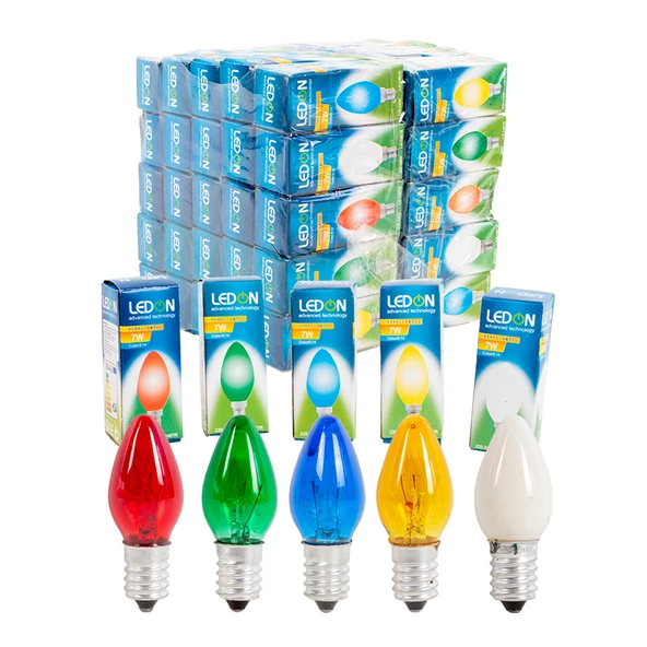 LEDON LD-1407R 7 WATT TEK E14 DUY (COLOUR) RENKLİ PARFÜM AMPUL (50LİK KUTU)