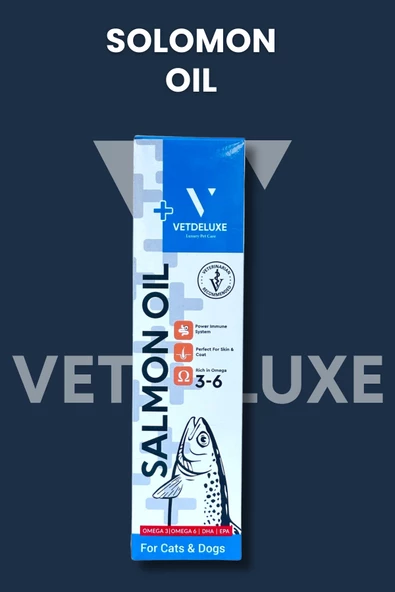 Vetdeluxe Salmon Oil Omega 3-6 İçeren Deri Tüy Sağlığını Destekleyen Somon Yağı 200 Ml