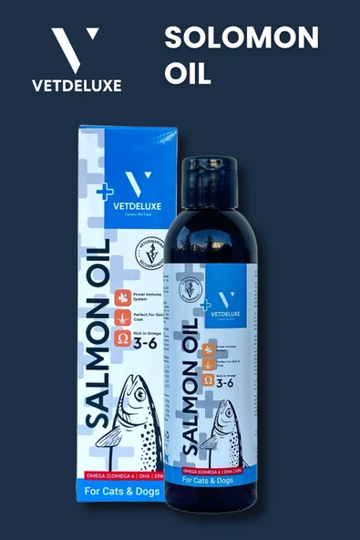 VETDELUXE Salmon Oil Omega 3-6 İçeren Deri Tüy Sağlığını Destekleyen Somon Yağı 200 Ml - 4