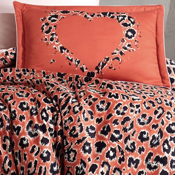 Hobby Aura Koral - Çift Kişilik Saten Nevresim Takımı - Resim 2