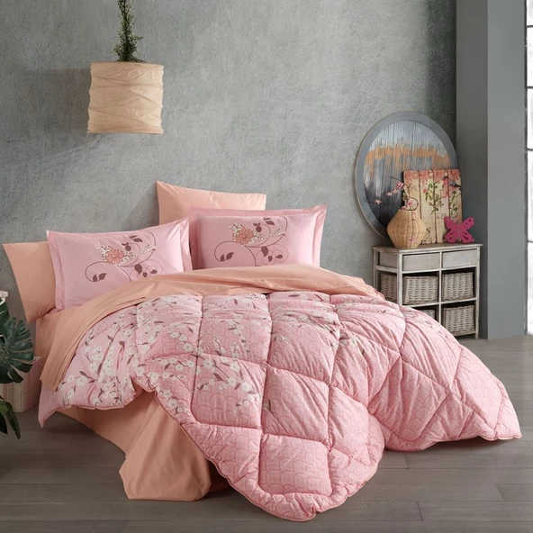 Hobby Missy Pudra - Poplin Çift Kişilik Uyku Seti