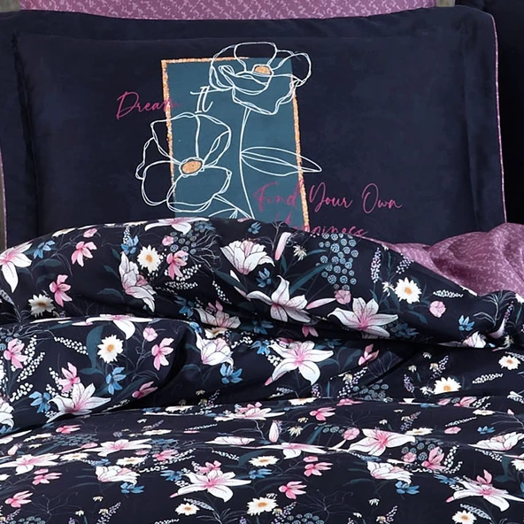 Hobby Adelita Çift Kişilik 300TC Tencel Saten Nevresim Takımı - Resim 2