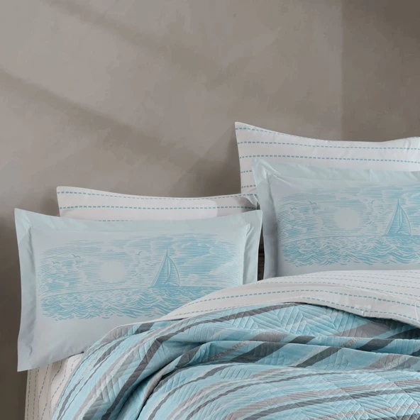Hobby Talisa Aqua - Çift Kişilik Poplin Kapitone Nevresim Takımı - 2