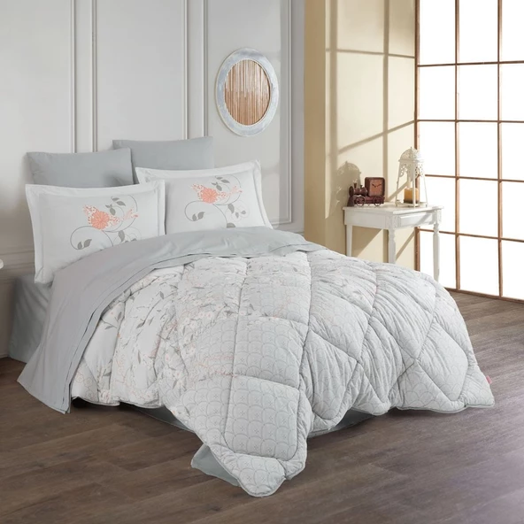 Hobby Missy Gri - Poplin Çift Kişilik Uyku Seti
