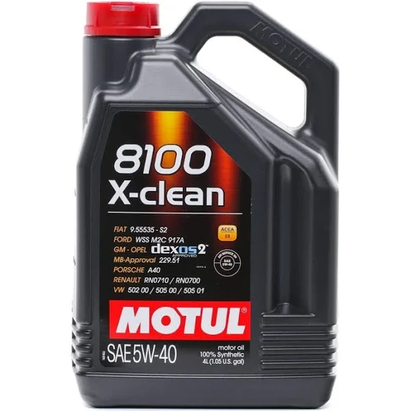 Motul 8100 X-Clean 5W-40 4 lt Motor Yağı