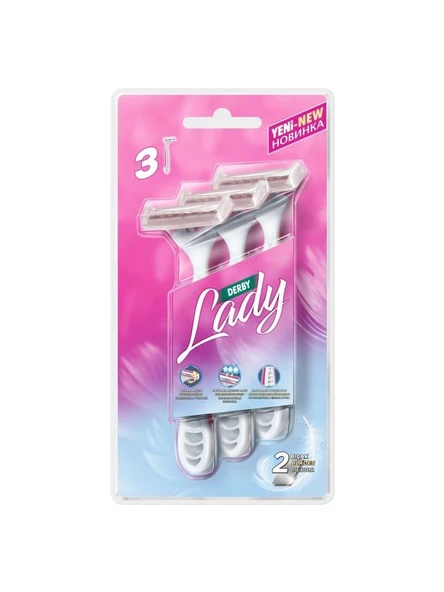 Derby Lady Platinum 2 Bıçaklı 3 Lü Paket