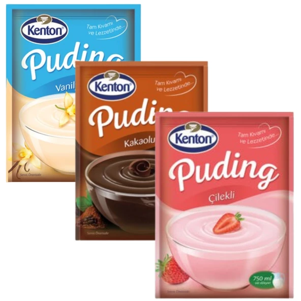 Kenton Puding Vanilya 125 g Kakao 147 g Çilek 125 g