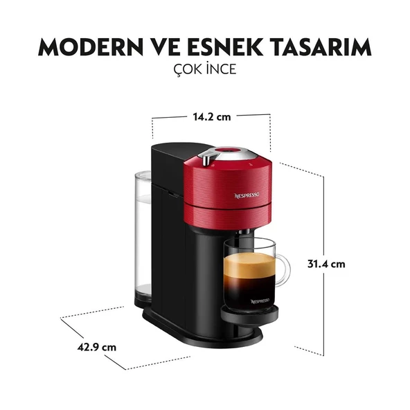 Nespresso Vertuo Next Kapsül Kahve Makinesi Kırmızı - 4