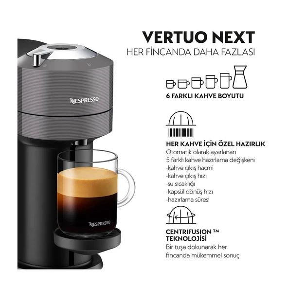 Nespresso Vertuo Next Kapsül Kahve Makinesi Koyu Gri - 2