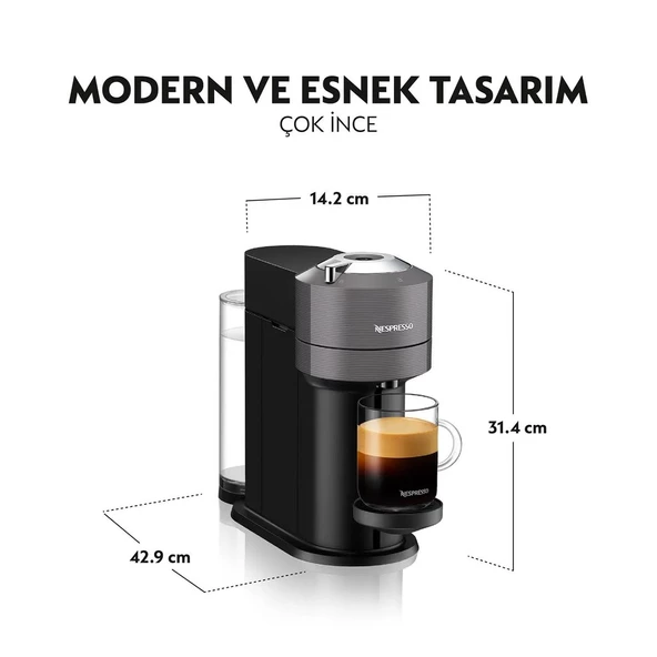 Nespresso Vertuo Next Kapsül Kahve Makinesi Koyu Gri - 4