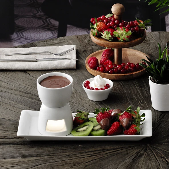 GÜRAL PORSELEN Güral 2li Fondü - Resim 2