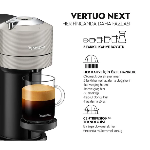 Nespresso Vertuo Next Kapsül Kahve Makinesi Açık Gri - 2