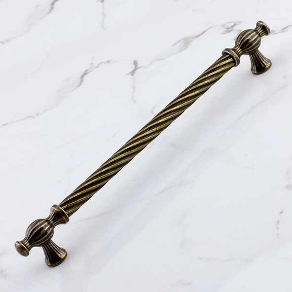 Burma Eskitme Antik Sarı Metal 192 mm -19.2 cm Mobilya Mutfak Çekmece Dolap Kulpu Kulbu Kulpları - 2