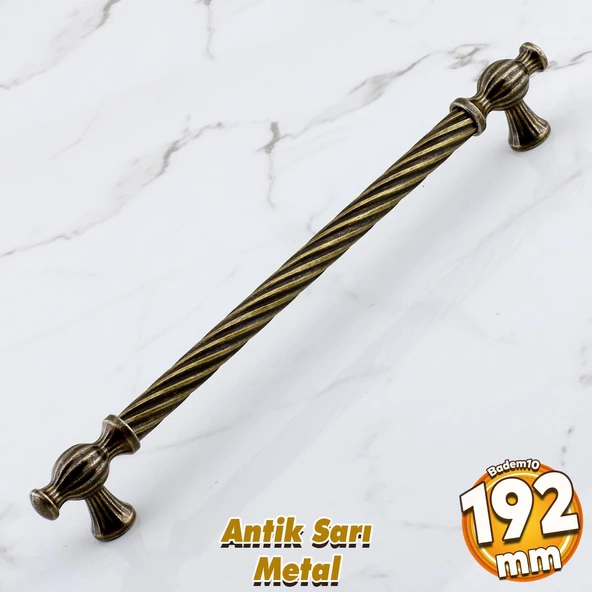 Burma Eskitme Antik Sarı Metal 192 mm -19.2 cm Mobilya Mutfak Çekmece Dolap Kulpu Kulbu Kulpları