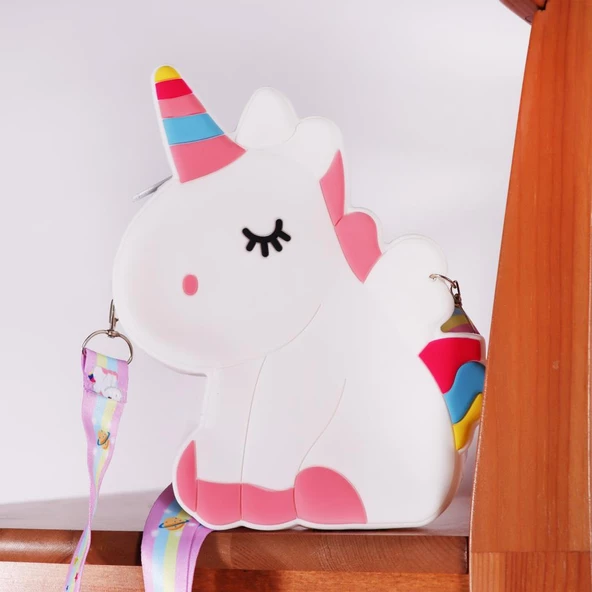 Ogi Mogi Toys Silikon Beyaz Unicorn Omuz Çantası - 6