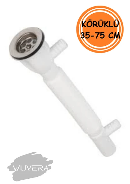 WUVERA Çiftli Lavabo Sifonu - Çamaşır ve Bulaşık Makine Çıkışlı - 2