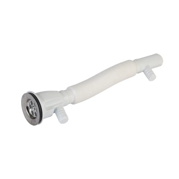 WUVERA Çiftli Lavabo Sifonu - Çamaşır ve Bulaşık Makine Çıkışlı - 4