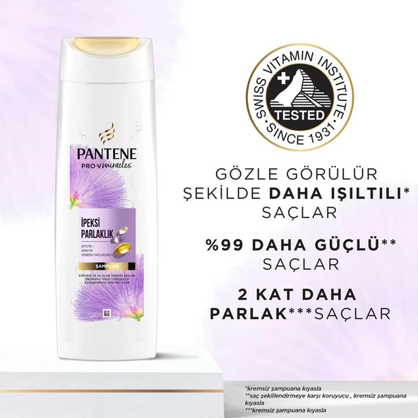 Pantene PRO-V MIRACLES İpeksi Parlaklık Şampuan İşlem Görmüş Saçlar için 325ML - 5